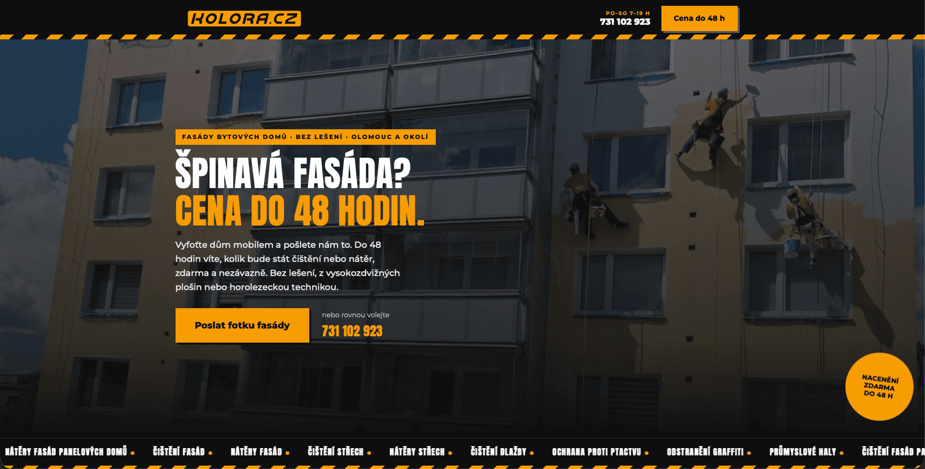 Náhled poptávkového webu Kolora.cz